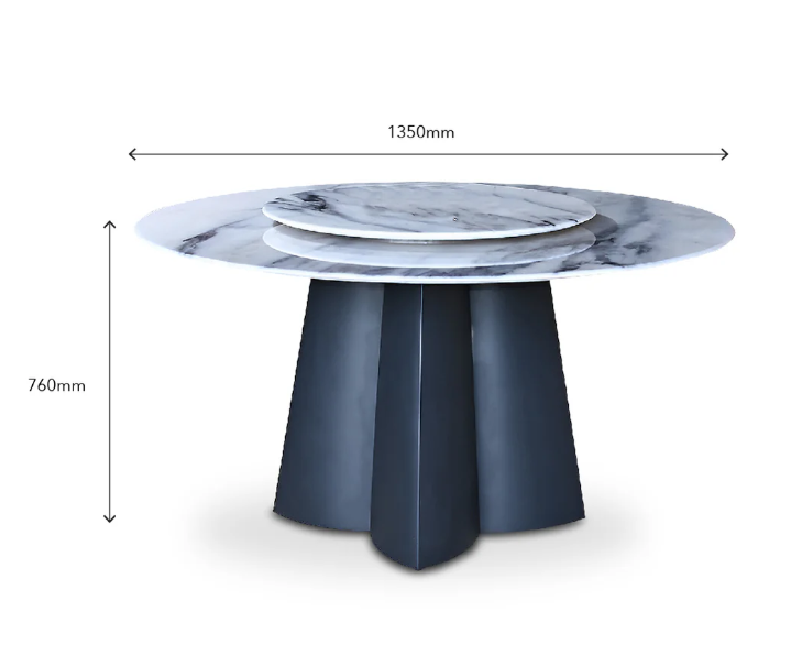 Aludra Modern Crystal Marble Dining Set (Available in 6-Seater & 8-Seater Options) - Image 3