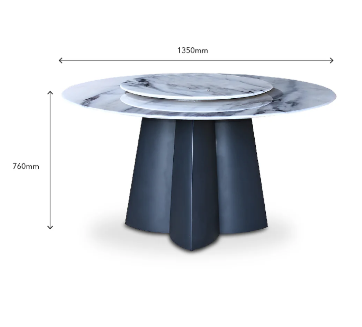 Aludra Modern Crystal Marble Dining Set (Available in 6-Seater & 8-Seater Options) - Image 4