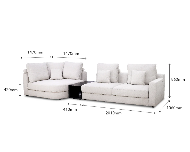 Anakin Luxury Anti-Snag Corner Sectional Sofa Set with Ashwood Console Table - Image 5