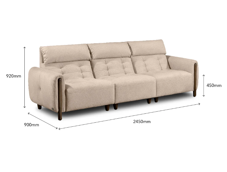 Carriena Premium Modular 3-Seater Sofa with Fibre Gel Comfort Core (Soft Amber)