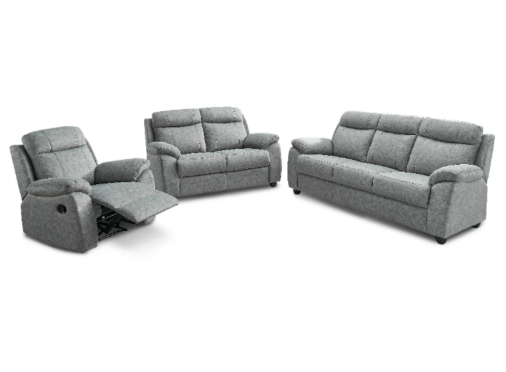Castia Modern 3-Seater Performance Fabric Sofa (Grey Cloud)