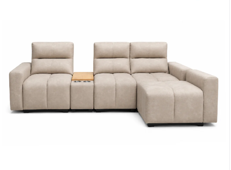 Cissy Modern Anti-Scratch L-Shape Sectional Sofa with Built-In Console Table - Image 2