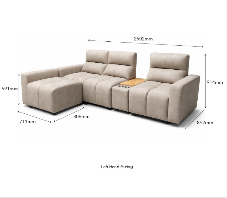 Cissy Modern Anti-Scratch L-Shape Sectional Sofa with Built-In Console Table - Image 4
