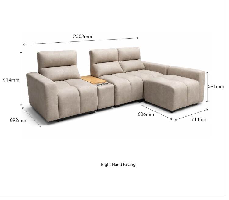 Cissy Modern Anti-Scratch L-Shape Sectional Sofa with Built-In Console Table - Image 5