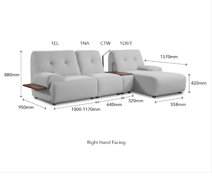 Coey Modern Tech-Integrated L-Shape Sectional Sofa with Smart Console Table (Pastel Grey) - Image 4