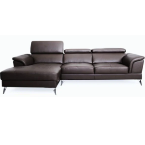 Emeco Luxury Half Leather L-Shape Sectional Sofa with Adjustable Headrests