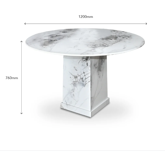 Kale II Modern Round Marble Dining Set (1 Table + 6 Chairs) - Image 3