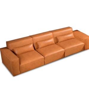Potenza Contemporary Pet-Friendly 3-Seater Sofa with Hybrid Suspension (Coyote Brown)