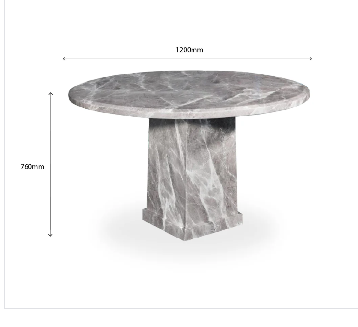 Jilann Modern Round Marble Dining Set (1 Table + 6 Chairs) - Image 4