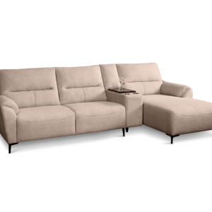 Torvi Premium 3-Seater L-Shape Fabric Sectional Sofa with Smart Storage Console