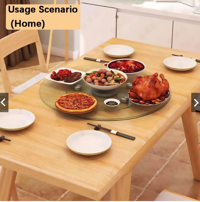 Premium Rotating Tempered Glass Dining Table Turntable (Lazy Susan) - Image 3