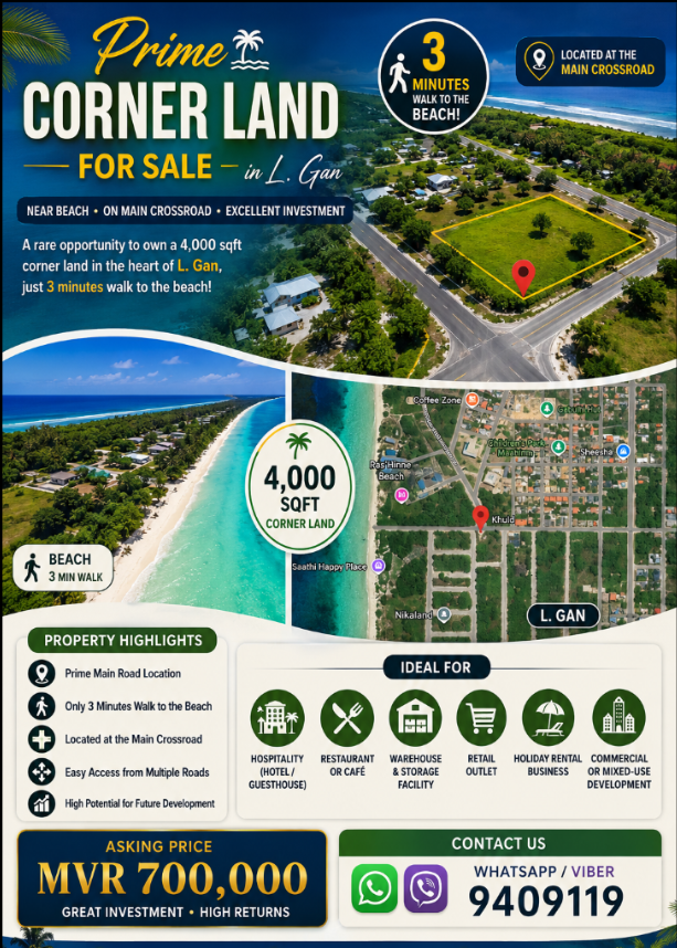 🌴 Prime Corner Plot at Main Crossroad for Sale – L. Gan 🌴