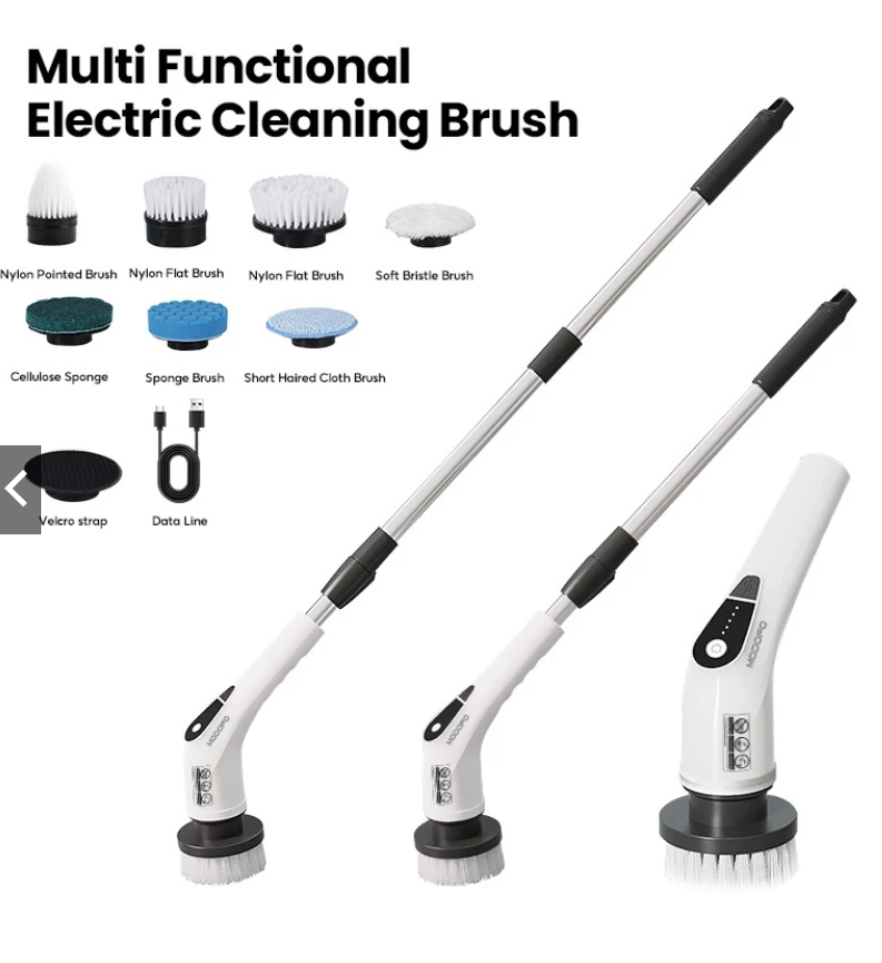 9-in-1 Cordless Electric Scrubber for Kitchen, Bathroom & Toilet Cleaning