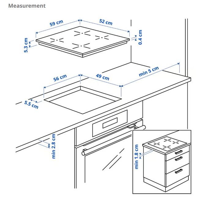 IKEA VILSTA 59cm 4-Zone Induction Hob – Fast, Energy-Efficient Touch Control Cooktop