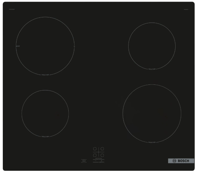 Bosch Series 2 60cm Induction Hob (PUG61RAA5B) – 4 Cooking Zones | PowerBoost | Child Lock | Plug & Play
