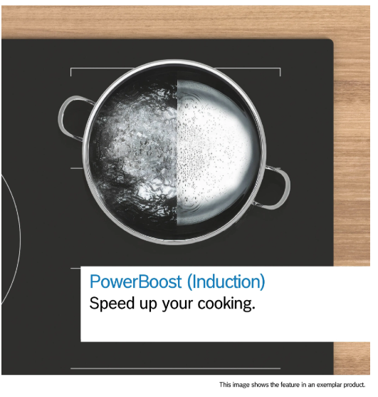 Bosch Series 2 60cm Induction Hob (PUG61RAA5B) – 4 Cooking Zones | PowerBoost | Child Lock | Plug & Play