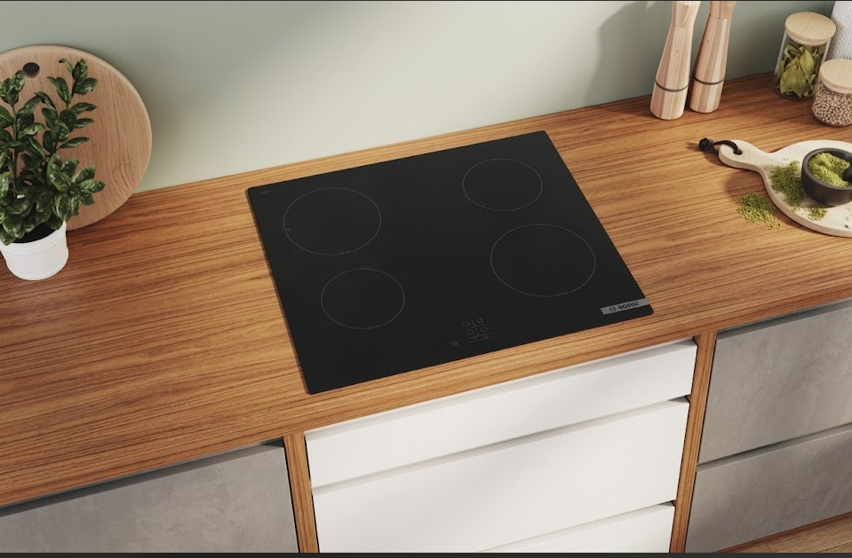Bosch Series 2 60cm Induction Hob (PUG61RAA5B) – 4 Cooking Zones | PowerBoost | Child Lock | Plug & Play