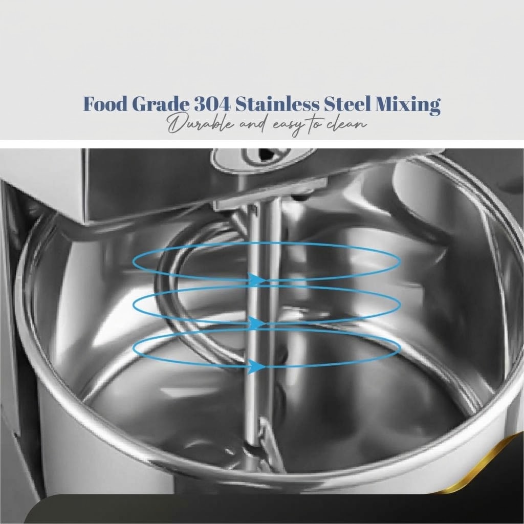 50L Dough Spiral 20KG Mixer 2400W